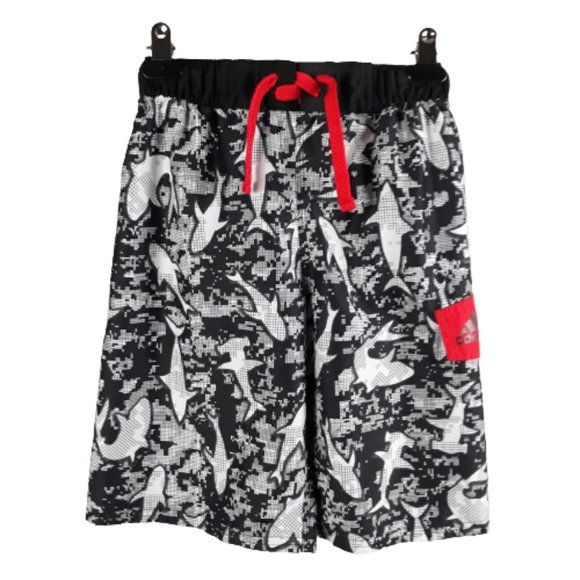 adidas Other - Adidas Boys Pull-On Board Shorts Swim Trunks w Cargo Pocket - Shark Print - M